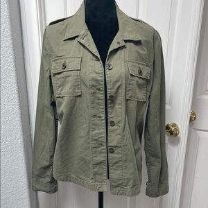 Lucky Brand Olive Utility Shirt Jacket - Women's Olive Green Jacket